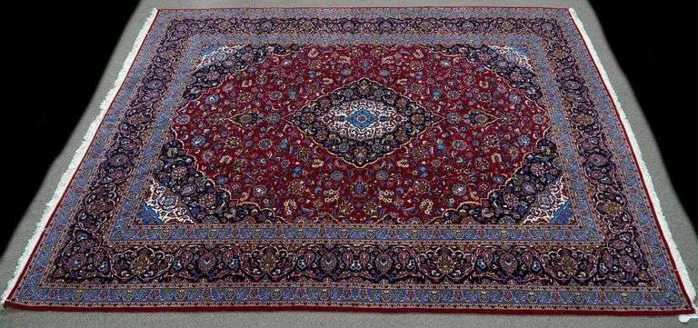 Handmade w/Silk Persian Kashan 9.1x13.3