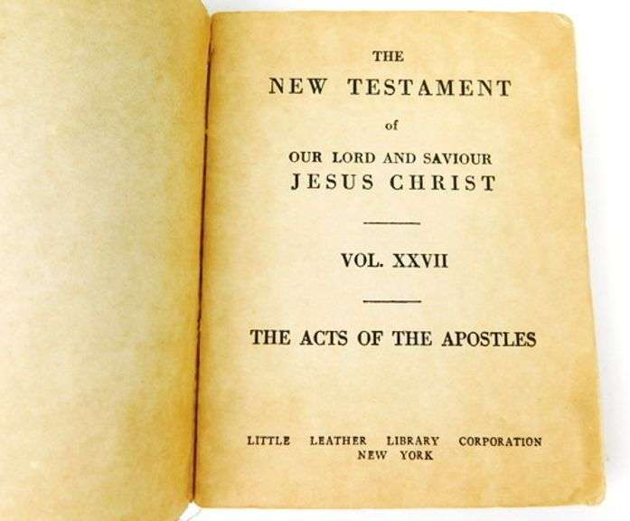 6 Antique Little Leather Library Holy Bible Books