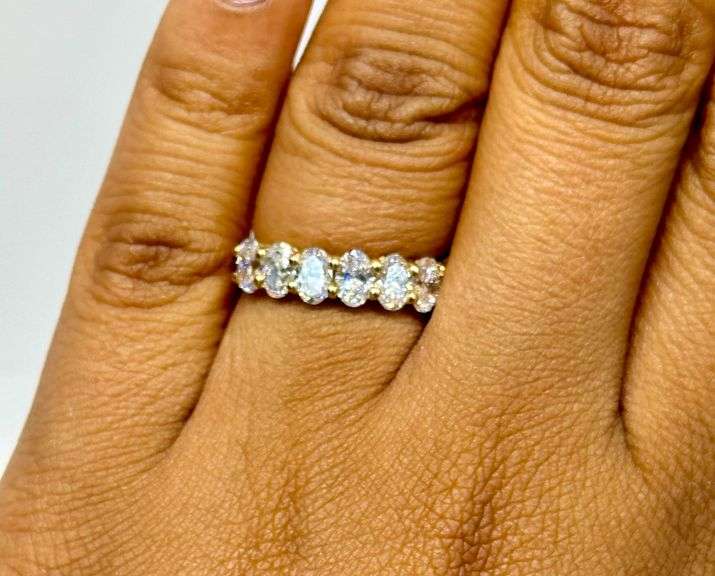 14K Yellow Gold Oval Cut Lab Diamond Ring