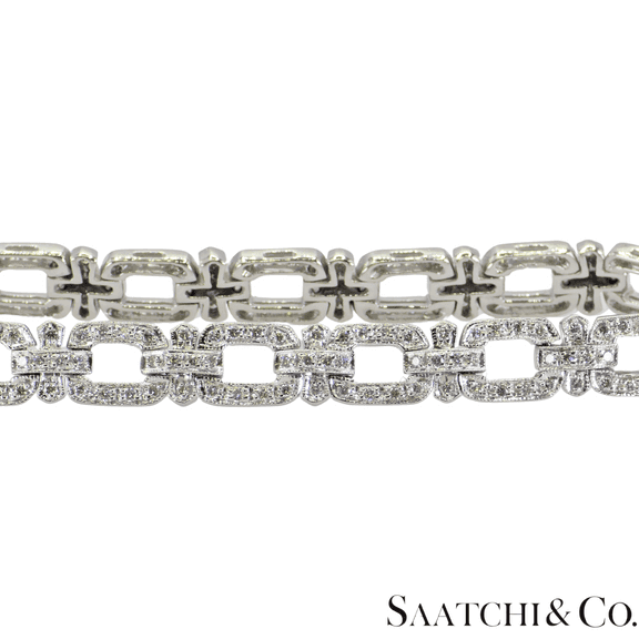 18k (750) White Gold Natural Round 248 Diamond Bracelet