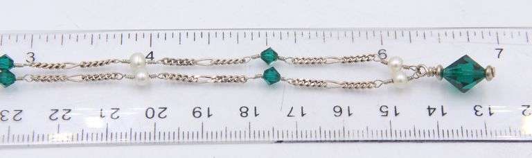 Group lot of 2 vintage 925 sterling silver necklaces