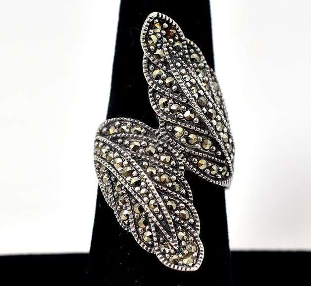 Marcasite Gemstone Ring in Sterling Silver