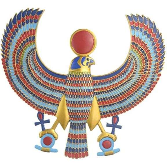 15 Inch Full Color Horus Egyptian Wall Plaque Sculpture