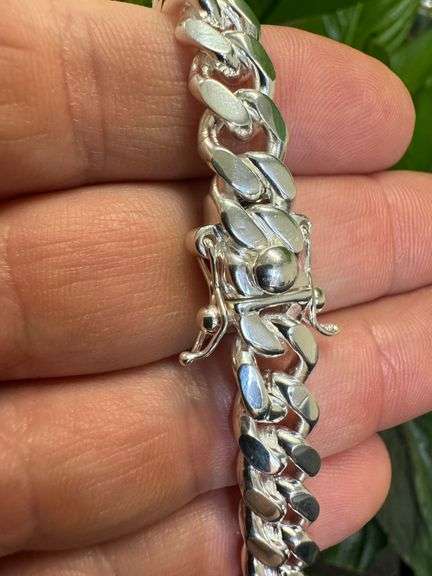 Sterling Silver Solid Miami Cuban Link Chain 9.2mm 925 Italy Box Lock Bracelet 8"