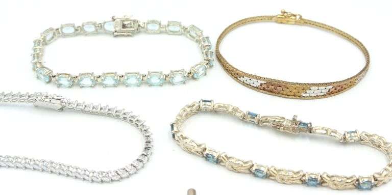 Group lot of 5 Vintage 925 sterling silver bracelets