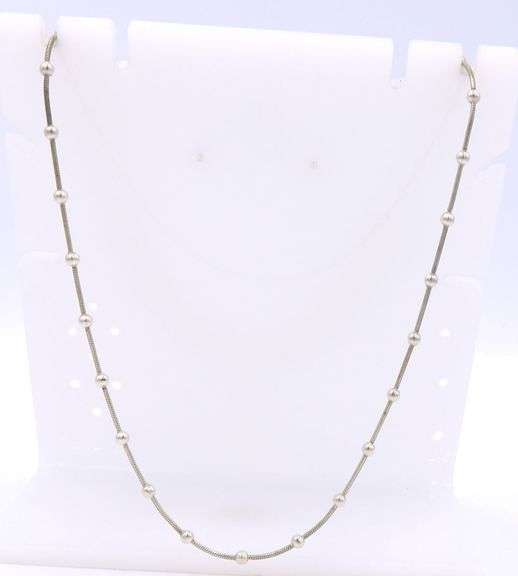 Italian 925 Sterling Silver Ball Snake Chain Necklace