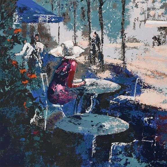 Sidewalk Cafe by Mark King (1931-2014)