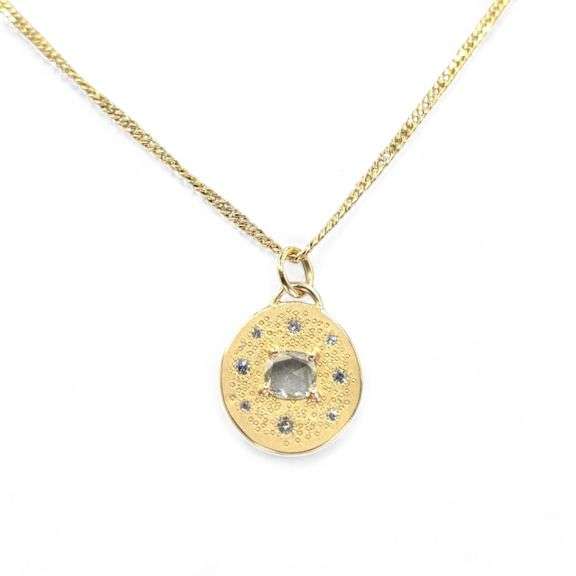 GIA Certified 14k (585) Yellow Gold Natural Diamond Necklace