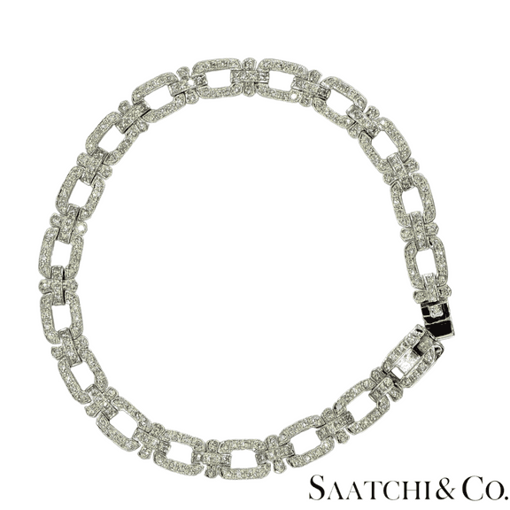 18k (750) White Gold Natural Round 248 Diamond Bracelet