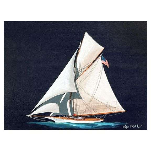 One Masted Yacht by Blokhin