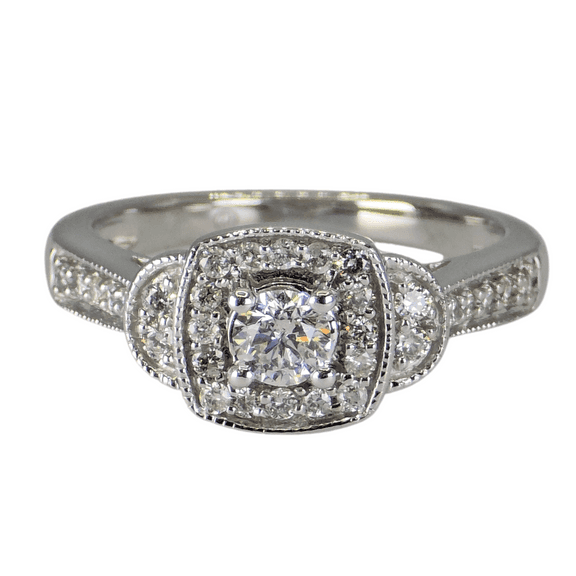 14k (585) White Gold Natural Diamond Ring