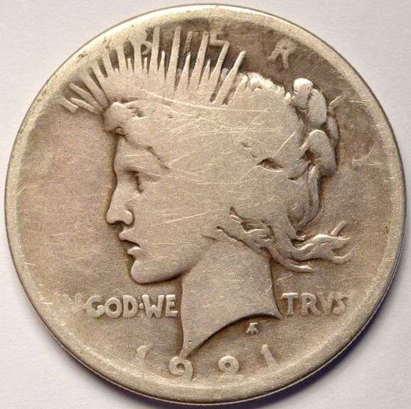 1921 High Relief Peace Silver Dollar, Cleaned
