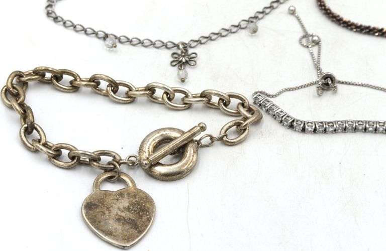 Group lot of 7 Vintage 925 sterling silver bracelets