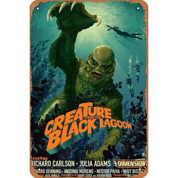 Creature from The Black Lagoon Metal Movie Poster
