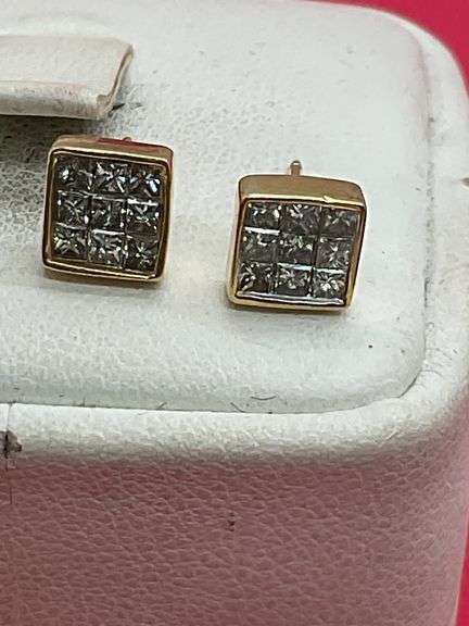 14K YELLOW GOLD DIAMOND STUDS