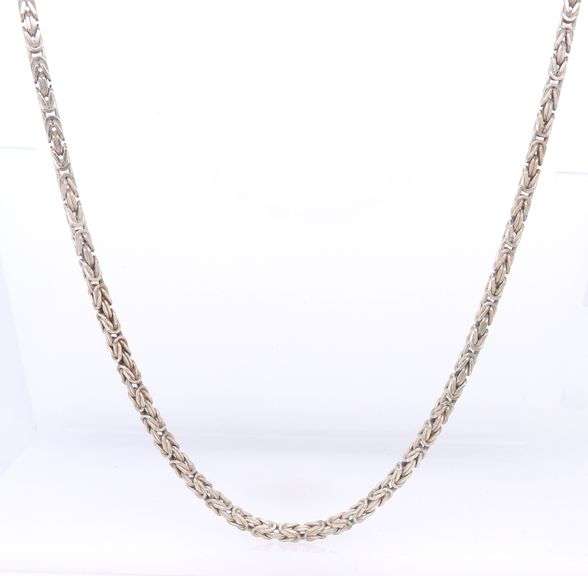 Italian Vintage 925 sterling silver byzantine chain necklace