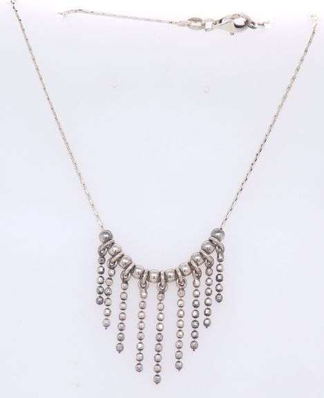 Vintage 925 sterling silver charm dangle necklace