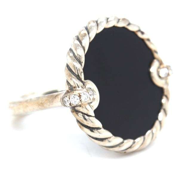 David Yurman Elements black onyx and diamond ring