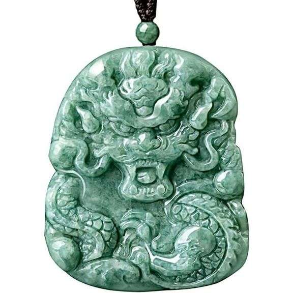 Grade A Natural Jade Dragon Pendant