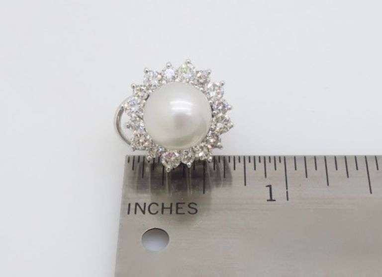 South Sea Pearl & Diamond Earrings