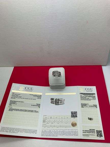 CERTIFIED 18K WHITE GOLD AND 3.0+ CARAT DIAMOND BAND / RING