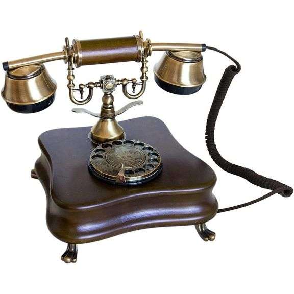 Functional Vintage 1921 Wood Rotary Phone