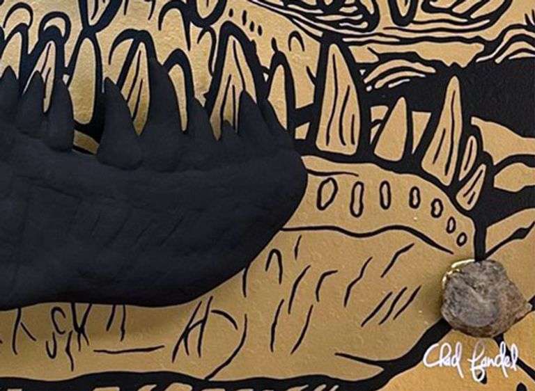 Spectacular one-of-a-kind mixed media on canvas by Chad Fandel