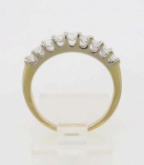 Princess Cut Diamond Band made in Yellow & White Gold