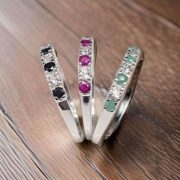 Incredible Natural Emerald Ruby & Sapphire Ring