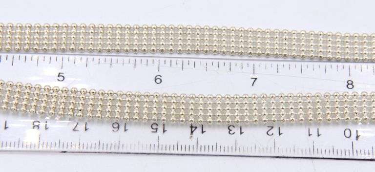 Italian 925 sterling silver 5 row beaded necklace