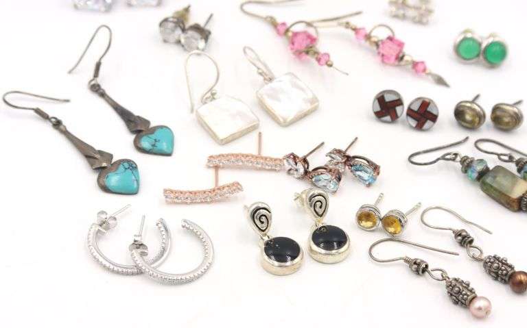 Group lot of Vintage 925 sterling silver earrings
