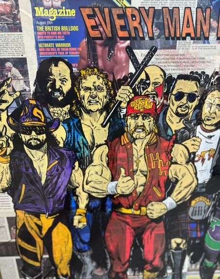 Spectacular one-of-a-kind mixed media on canvas by Chad Fandel