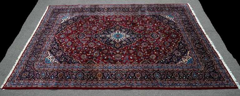 Handmade Persian Kashan 8.2x11.9
