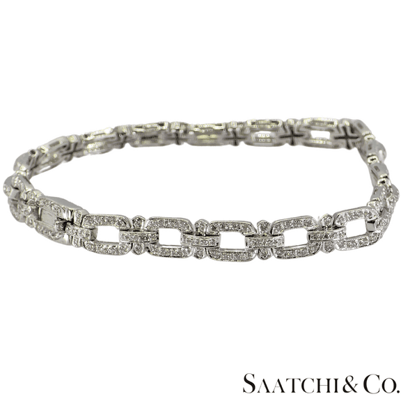 18k (750) White Gold Natural Round 248 Diamond Bracelet
