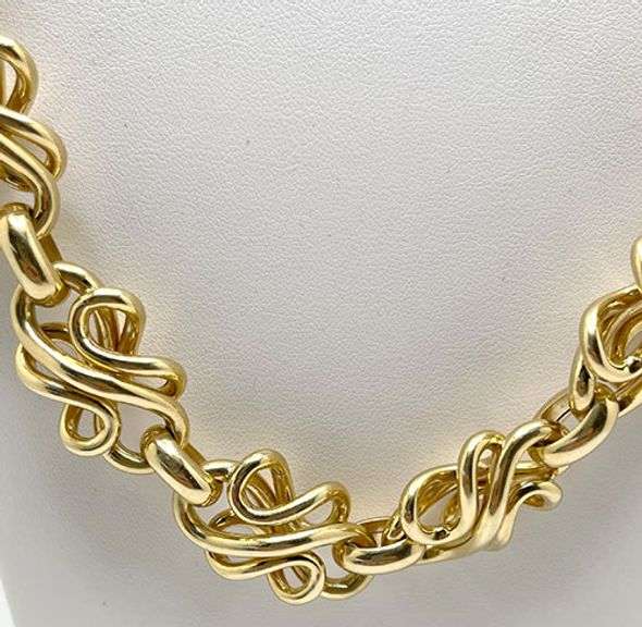 18K Italian yellow gold Entwind link necklace