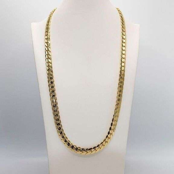 Limited Huge 171.1 Grams MLB 14 Kt Gold Plate Cuban Link Chain