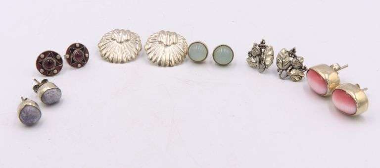 Group Lot of Vintage 925 Sterling Silver Earrings