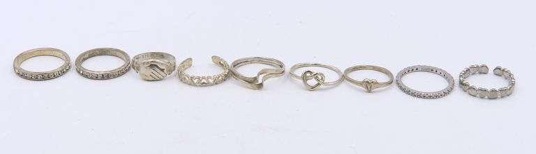 Vintage 925 Sterling Silver Group Lot of Rings