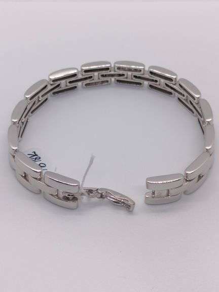 WOMEN’S ELEGANT 18K WHITE GOLD PANTHER BRACELET WITH ROUND DIAMONDS
