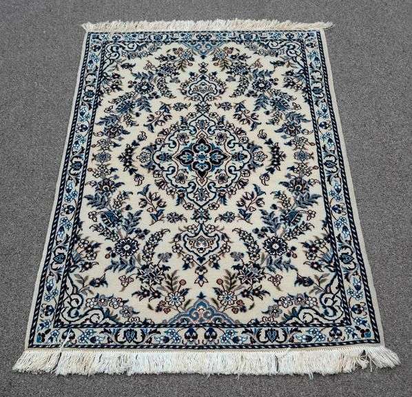 Handmade w/Silk Persian Nain 2.11x4.4