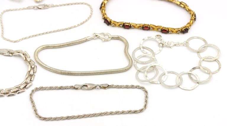 Group lot of Vintage 925 sterling silver bracelets