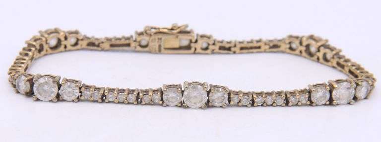 925 Sterling silver cubic zirconia link tennis bracelet