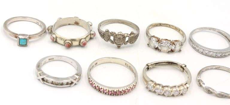 Group lot of Vintage 925 sterling silver rings