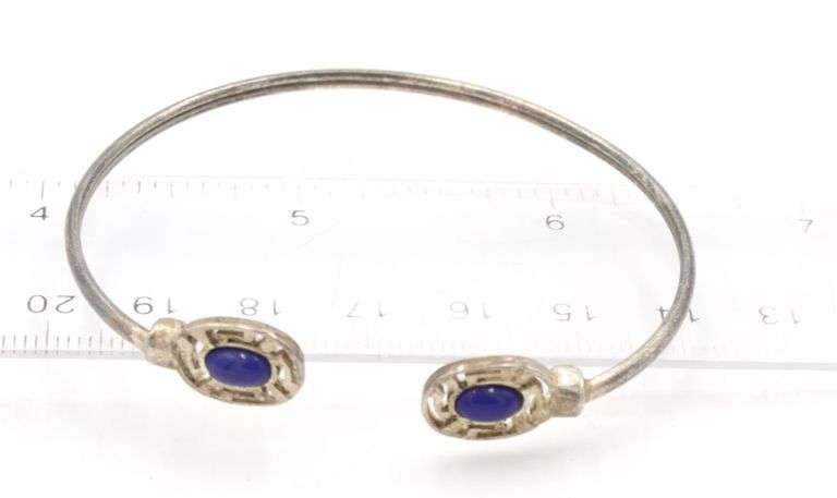 Group lot of 5 Vintage 925 sterling silver cuff bangles