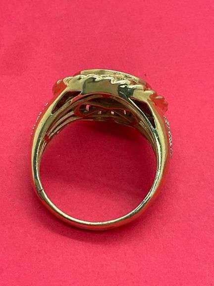 CERTIFIED NEW UNISEX 14K GOLD DIAMOND RING WITH CUBAN LINK DESIGN