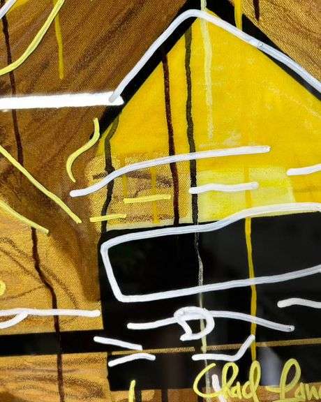 Spectacular one-of-a-kind mixed media on canvas by Chad Fandel