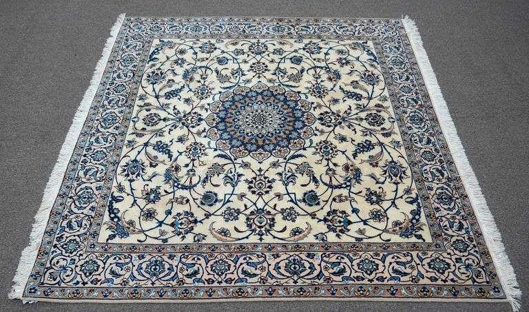 Handmade w/Silk Persian Nain 6.4x6.5