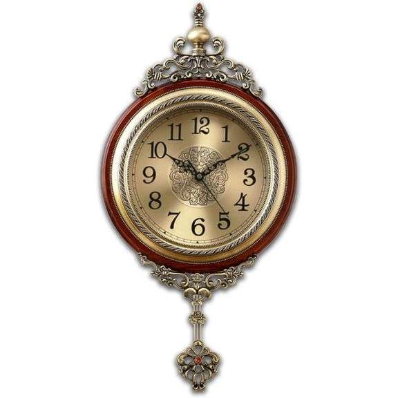 Vintage Decorative Pendulum Wall Clock with Silent Quartz Movement