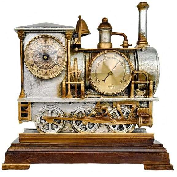 Industrial Steampunk Locomotive Table Clock