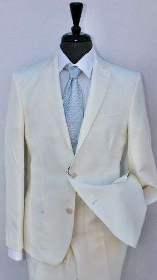 Stylish White Color Slim Fit Suit, By Galante